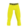 Athletic sports compression tights for youth and adult football, basketball, running, etc printed with fluorescent yellow
