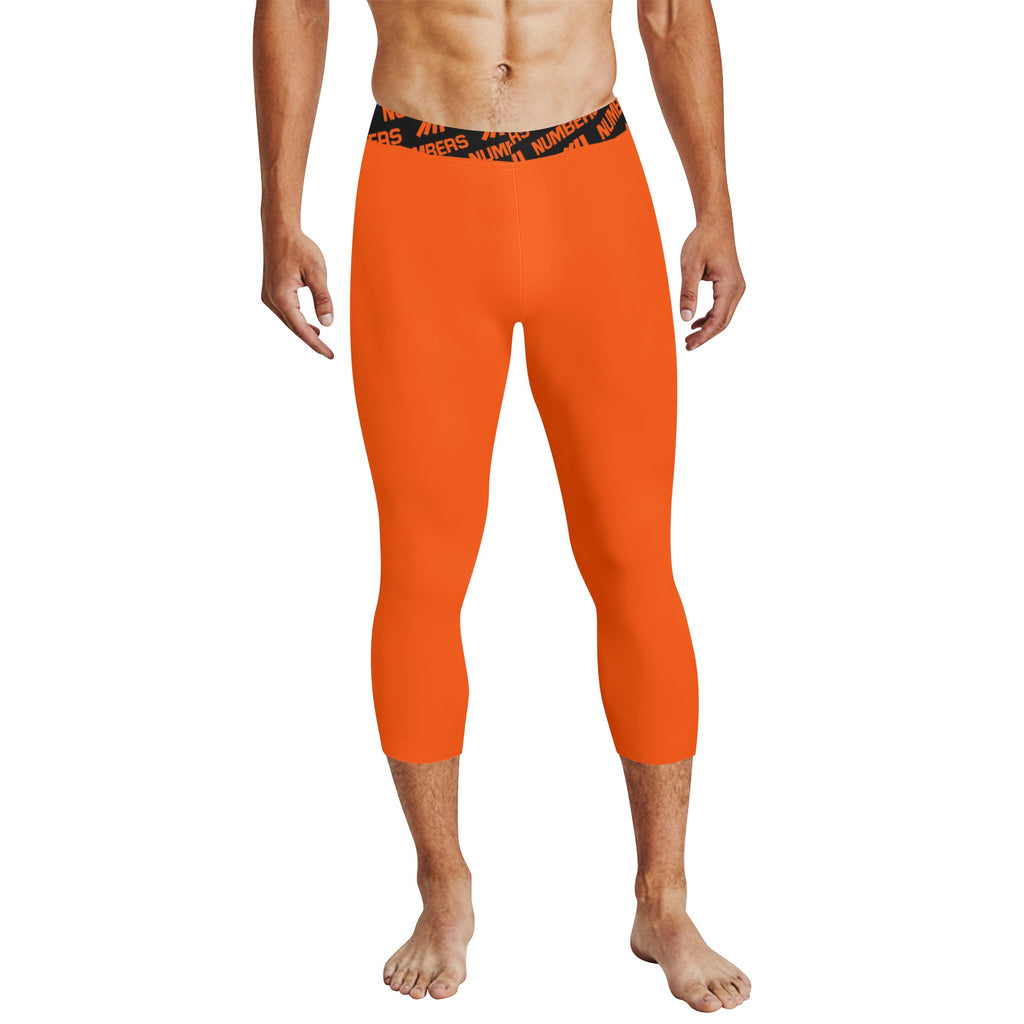 Athletic sports compression tights for youth and adult football, basketball, running, etc printed with the color orange