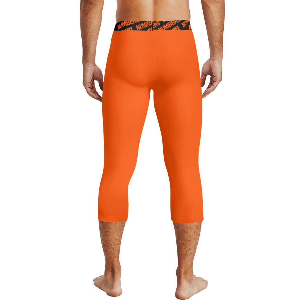 Athletic sports compression tights for youth and adult football, basketball, running, etc printed with the color orange