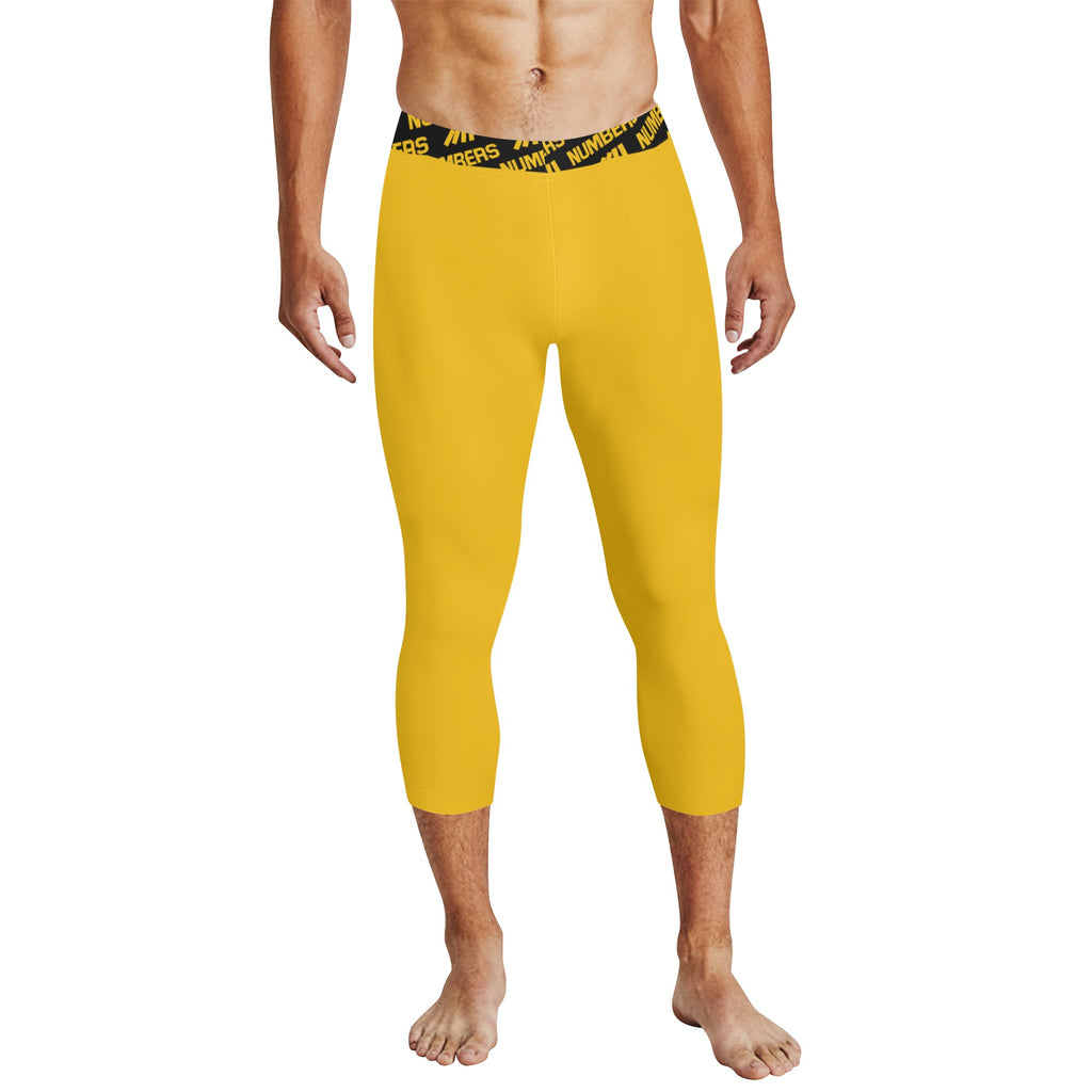 Athletic sports compression tights for youth and adult football, basketball, running, etc printed with the color yellow