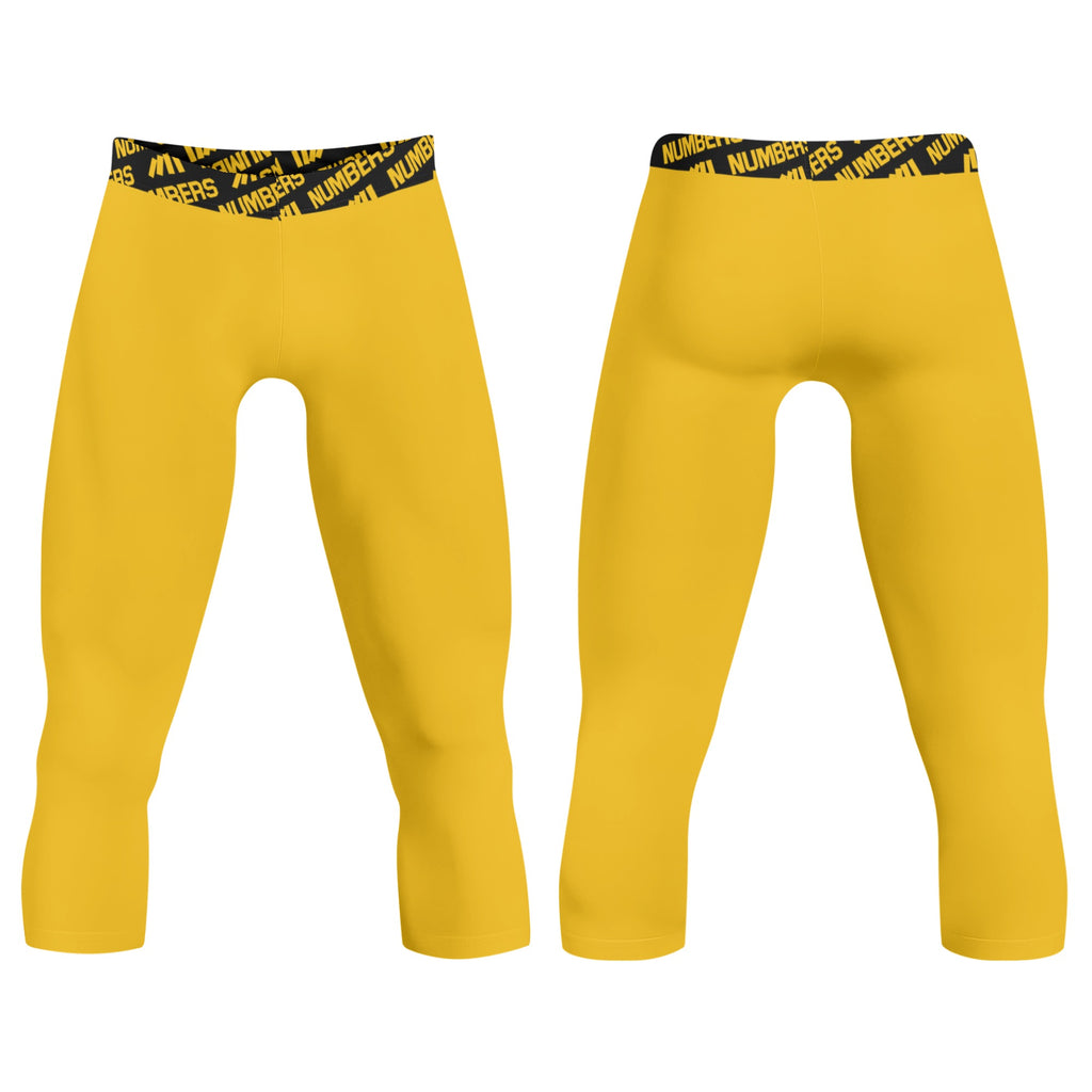 Yellow Solid Color Men's Leggings, Solid Lemon Bright Yellow Color Men's  Tights Compression Pants - Made in USA/EU/MX