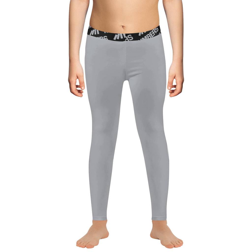 YOUTH TIGHTS FULL LENGTH, PLAIN COLORS GRAY
