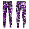 Athletic sports unisex compression tights for girls and boys flag football, tackle football, basketball, track, running, training, gym workout etc printed in purple, black, white Colorado Rockies colors