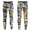 Athletic sports unisex compression tights for girls and boys flag football, tackle football, basketball, track, running, training, gym workout etc printed in navy blue, gold, white Milwaukee Brewers colors