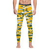 Athletic sports compression tights for youth and adult football, basketball, running, track, etc printed with digicamo Green Bay Packers green yellow white colors