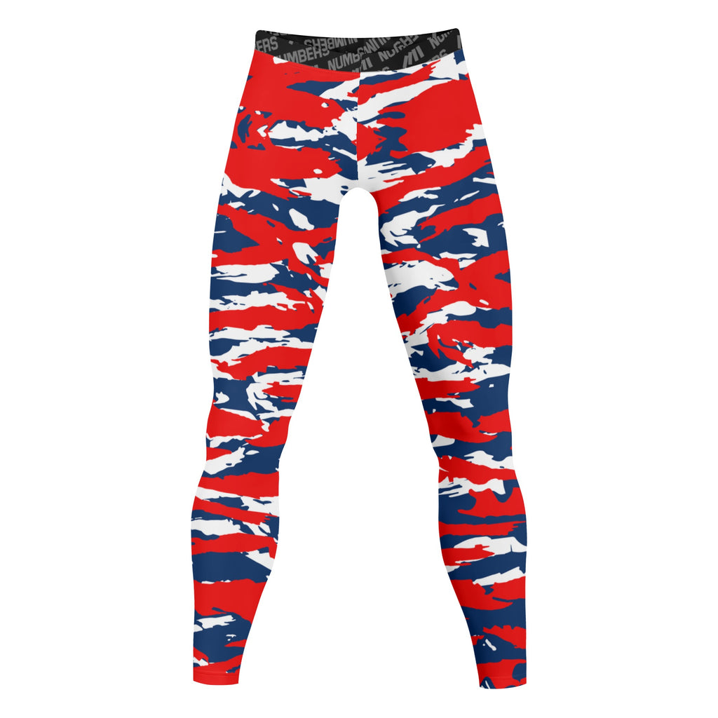 Athletic sports compression tights for youth and adult football, basketball, running, track, etc printed with predator red navy blue white  Anaheim Angels Atlanta Braves Boston Red Sox Houston Texans  New England Patriots Washington Nationals Washington Wizards