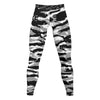 Athletic sports compression tights for youth and adult football, basketball, running, track, etc printed with predator black gray white San Antonio Spurs Las Vegas Raiders