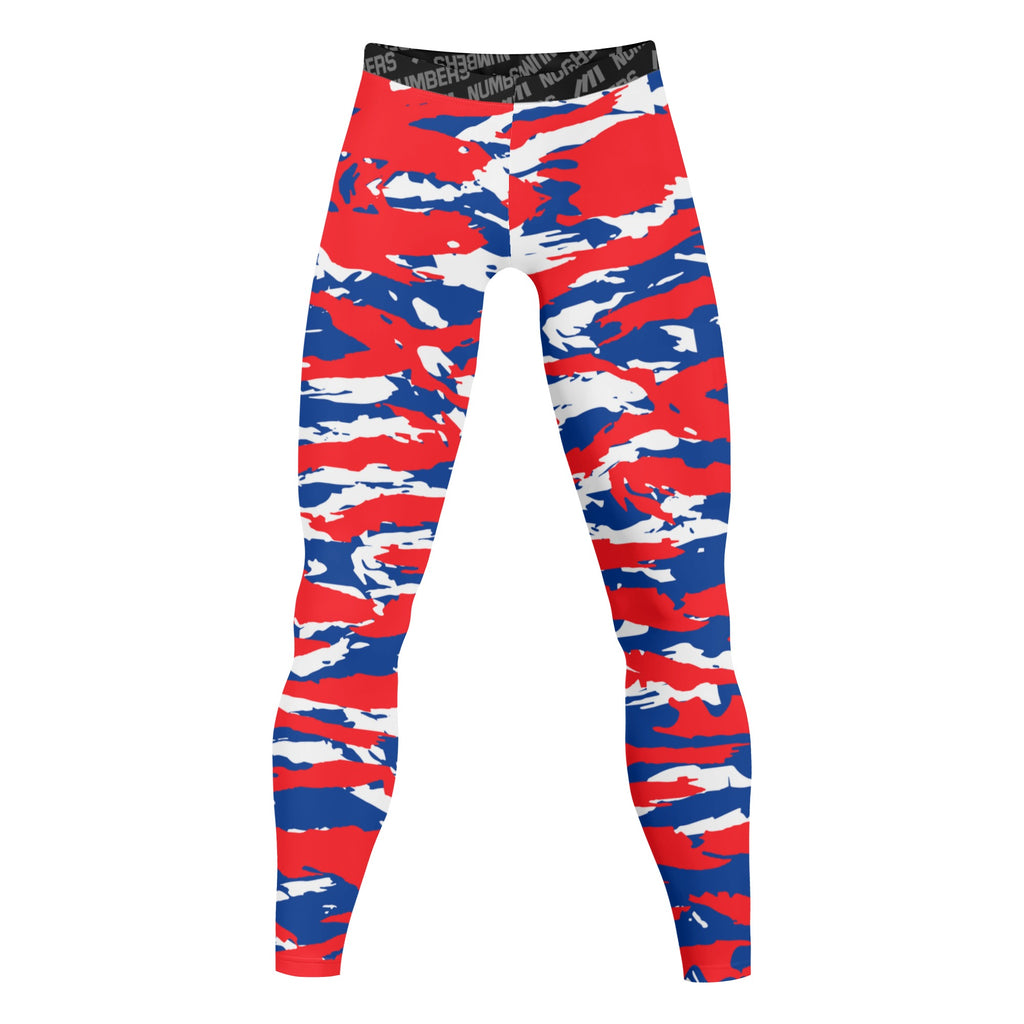 Athletic sports compression tights for youth and adult football, basketball, running, track, etc printed with predator red, white, and blue Los Angeles Clippers Detroit Pistons Montreal Expos Chicago Cubs Philadelphia Phillies Buffalo Bills Philadelphia 76ers 