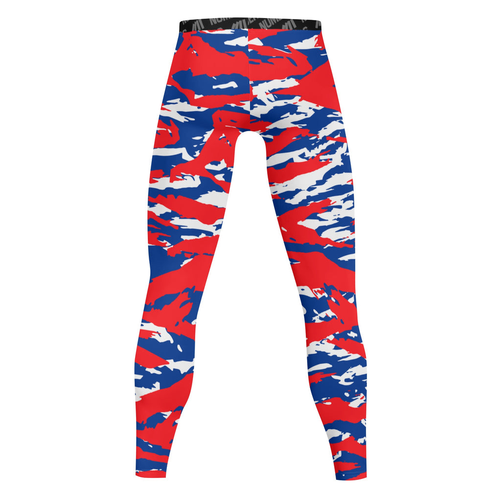 Athletic sports compression tights for youth and adult football, basketball, running, track, etc printed with predator red, white, and blue Los Angeles Clippers Detroit Pistons Montreal Expos Chicago Cubs Philadelphia Phillies Buffalo Bills Philadelphia 76ers 