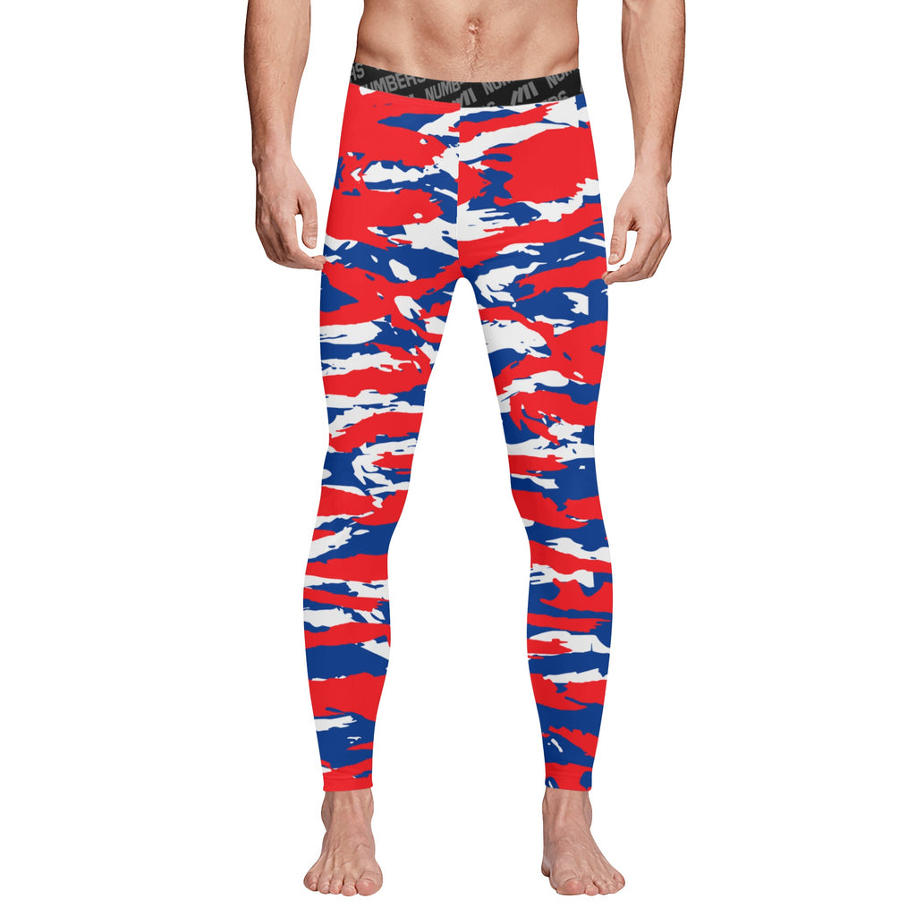 Athletic sports compression tights for youth and adult football, basketball, running, track, etc printed with predator red, white, and blue Los Angeles Clippers Detroit Pistons Montreal Expos Chicago Cubs Philadelphia Phillies Buffalo Bills Philadelphia 76ers 