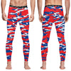 Athletic sports compression tights for youth and adult football, basketball, running, track, etc printed with predator red, white, and blue Los Angeles Clippers Detroit Pistons Montreal Expos Chicago Cubs Philadelphia Phillies Buffalo Bills Philadelphia 76ers 