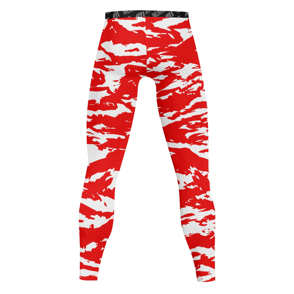 Athletic sports compression tights for youth and adult football, basketball, running, track, etc printed with predator red white Houston Rockets Detroit Red Wings 