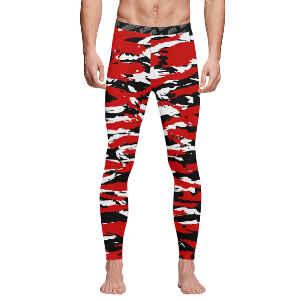Athletic sports compression tights for youth and adult football, basketball, running, track, etc printed with predator red black white Utah Utes Chicago Bulls   