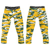 Athletic sports compression tights for youth and adult football, basketball, running, track, etc printed with predator green yellow white Green Bay Packers  