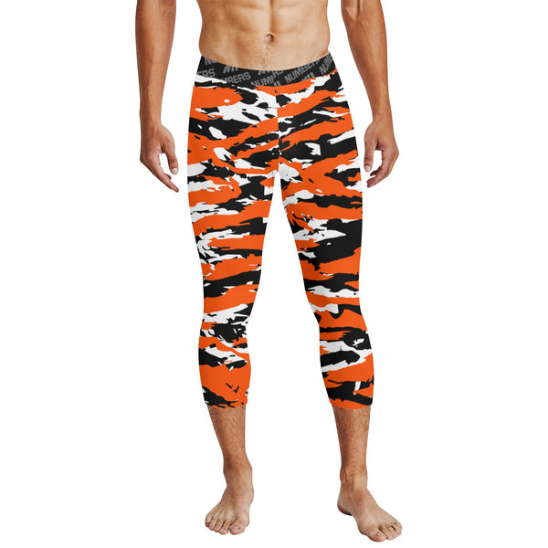 Athletic sports compression tights for youth and adult football, basketball, running, track, etc printed with predator black orange white Cincinnati Bengals San Francisco Giants Baltimore Orioles 