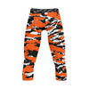 Athletic sports compression tights for youth and adult football, basketball, running, track, etc printed with predator black orange white Cincinnati Bengals San Francisco Giants Baltimore Orioles 