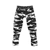 Athletic sports compression tights for youth and adult football, basketball, running, track, etc printed with predator black white Brooklyn Nets