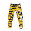 Athletic sports compression tights for youth and adult football, basketball, running, track, etc printed with predator black yellow white Pittsburgh Steelers Pittsburgh Pirates Missouri Tigers 