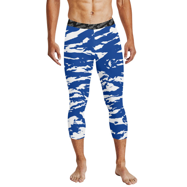 Athletic sports compression tights for youth and adult football, basketball, running, track, etc printed with predator royal blue white Indianapolis Colts Kansas City Royals