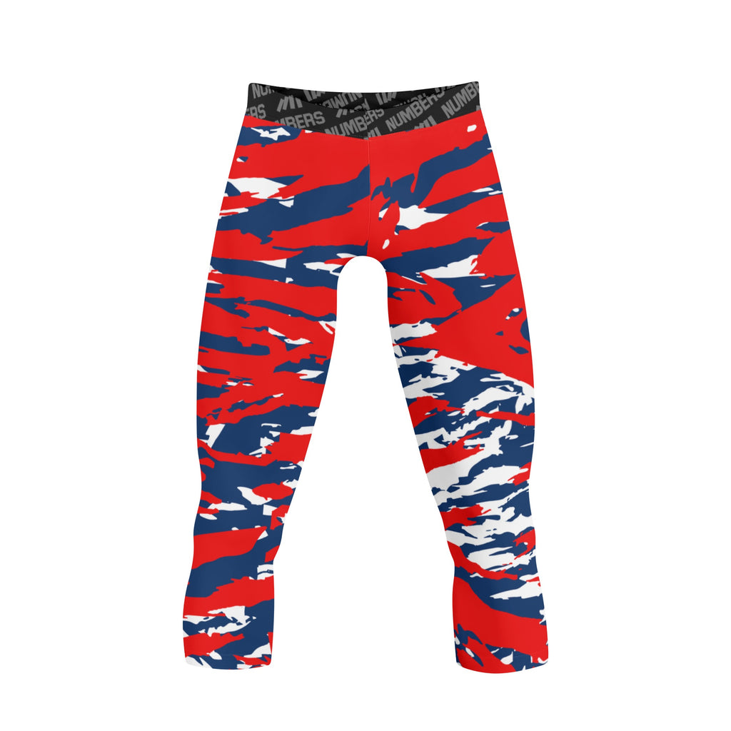 Athletic sports compression tights for youth and adult football, basketball, running, track, etc printed with predator navy blue red white Atlanta Braves Anaheim Angels Boston Red Sox Houston Texans New England Patriots Washington Nationals Washington Wizards
