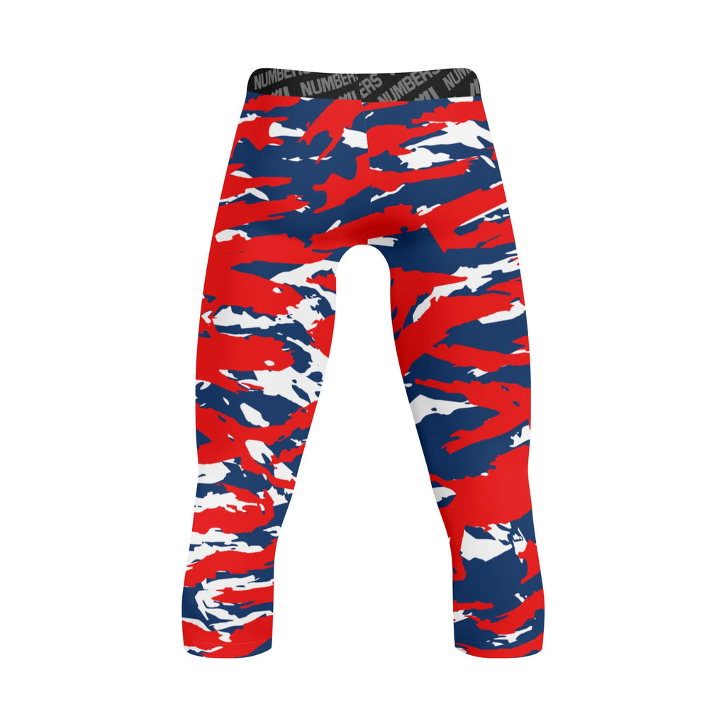Athletic sports compression tights for youth and adult football, basketball, running, track, etc printed with predator navy blue red white Atlanta Braves Anaheim Angels Boston Red Sox Houston Texans New England Patriots Washington Nationals Washington Wizards