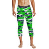 Athletic sports compression tights for youth and adult football, basketball, running, track, etc printed with predator green navy blue white Seattle Seahawks