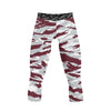 Athletic sports compression tights for youth and adult football, basketball, running, track, etc printed with predator maroon gray white Mississippi State Bulldogs
