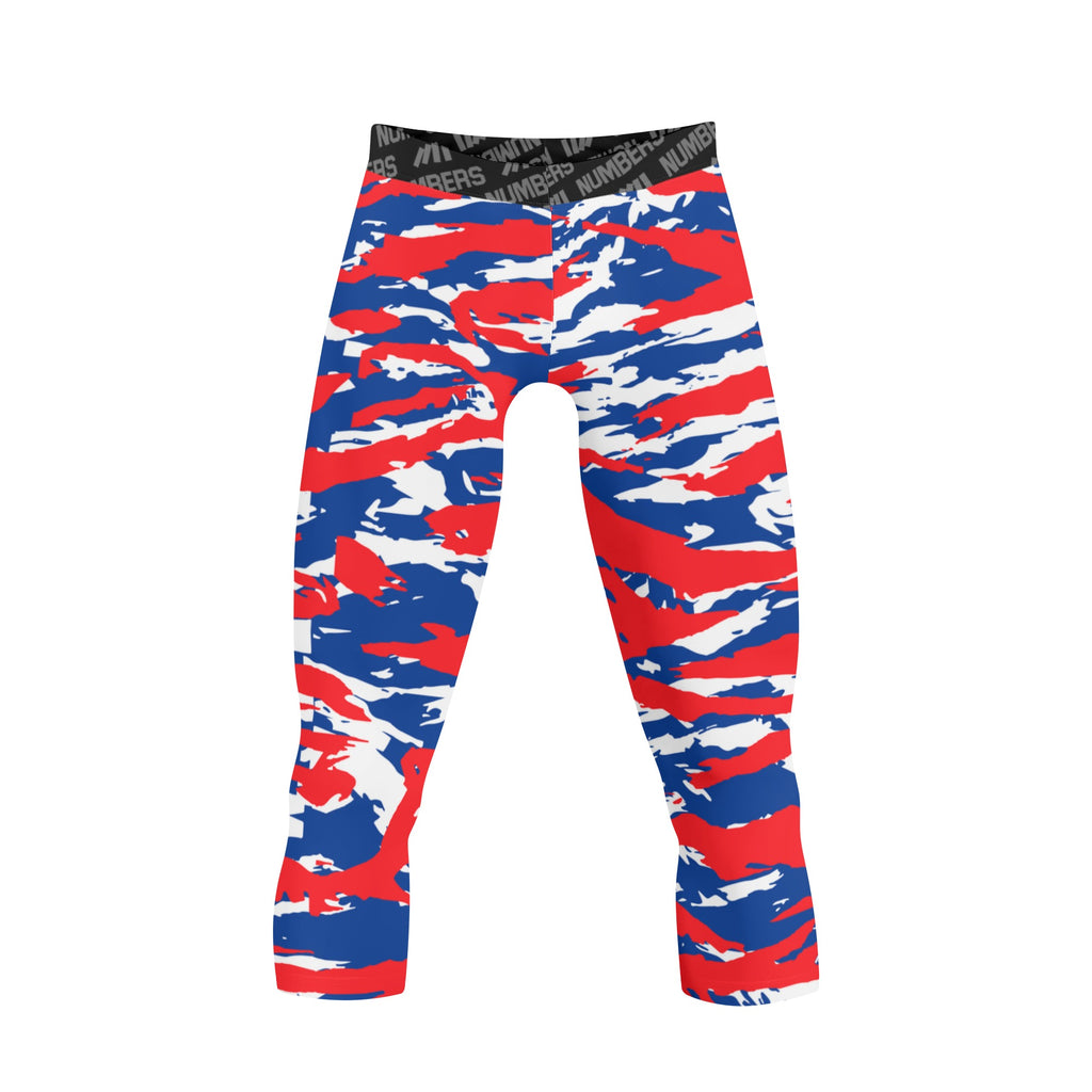 Athletic sports compression tights for youth and adult football, basketball, running, track, etc printed with predator blue red white Los Angeles Clippers Detroit Pistons Montreal Expos Chicago Cubs Philadelphia Phillies Buffalo Bills Philadelphia 76ers