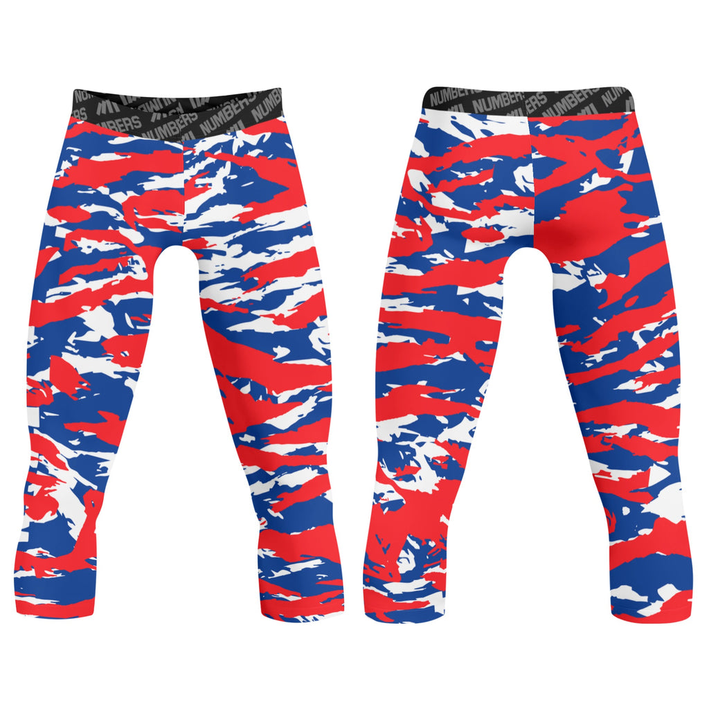 Athletic sports compression tights for youth and adult football, basketball, running, track, etc printed with predator blue red white Los Angeles Clippers Detroit Pistons Montreal Expos Chicago Cubs Philadelphia Phillies Buffalo Bills Philadelphia 76ers