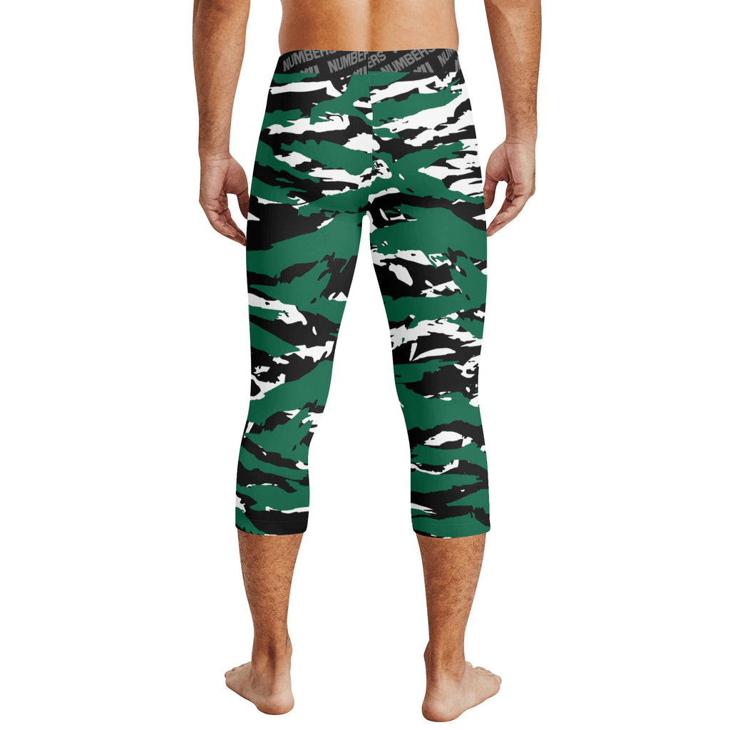 Athletic sports compression tights for youth and adult football, basketball, running, track, etc printed with predator green black white New York Jets Philadelphia Eagles