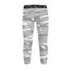 Athletic sports unisex kids youth compression tights for girls and boys flag football, tackle football, basketball, track, running, training, gym workout etc printed with predator gray and white colors.