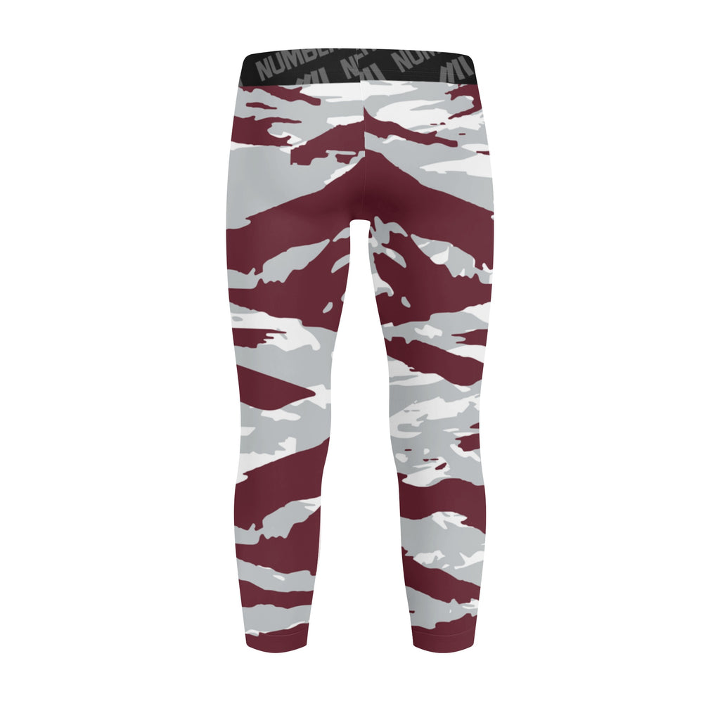 Athletic sports unisex kids youth compression tights for girls and  boys flag football, tackle football, basketball, track, running, training,  gym workout etc printed with predator maroon, black, and white Mississippi State Bulldogs