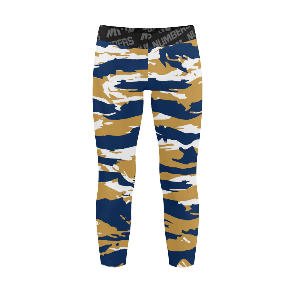 Athletic sports unisex kids youth compression tights for girls and  boys flag football, tackle football, basketball, track, running, training,  gym workout etc printed with predator navy blue, gold, and white Milwaukee Brewers