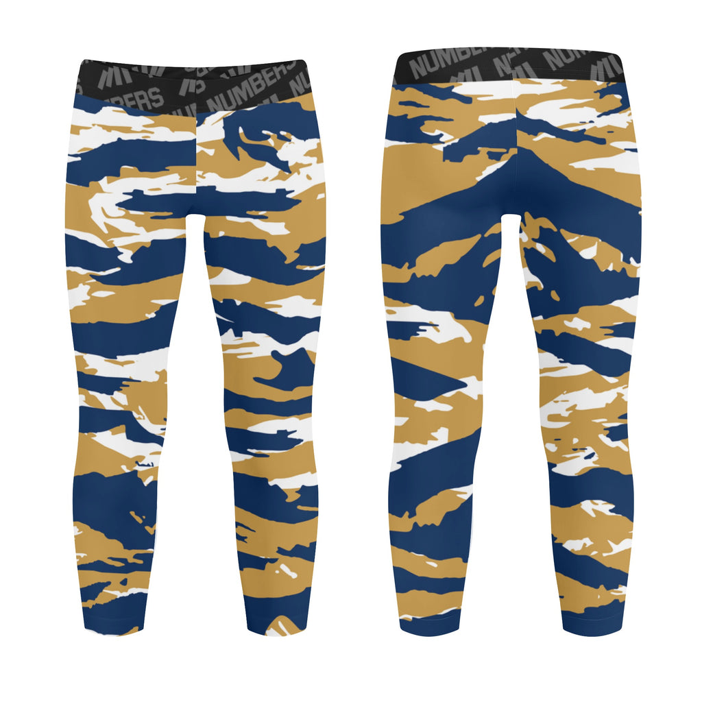 Athletic sports unisex kids youth compression tights for girls and  boys flag football, tackle football, basketball, track, running, training,  gym workout etc printed with predator navy blue, gold, and white Milwaukee Brewers