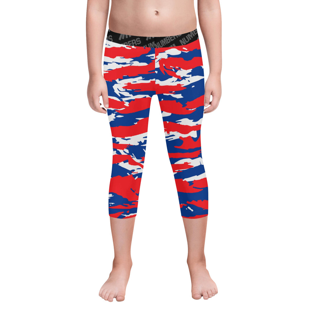 Athletic sports unisex kids youth compression tights for girls and boys flag football, tackle football, basketball, track, running, training, gym workout etc printed with predator red, blue, and white Los Angeles Clippers Detroit Pistons Montreal Expos Chicago Cubs Philadelphia Phillies  Philadelphia Phillies Philadelphia 76'ers