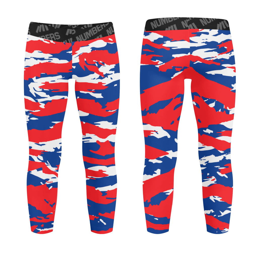 Athletic sports unisex kids youth compression tights for girls and boys flag football, tackle football, basketball, track, running, training, gym workout etc printed with predator red, blue, and white Los Angeles Clippers Detroit Pistons Montreal Expos Chicago Cubs Philadelphia Phillies  Philadelphia Phillies Philadelphia 76'ers