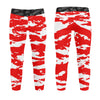 Athletic sports unisex kids youth compression tights for girls and boys flag football, tackle football, basketball, track, running, training, gym workout etc printed with predator red and white Houston Rockets
