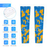 Athletic sports compression arm sleeve for youth and adult football, basketball, baseball, and softball printed with camo baby blue, blue, and yellow