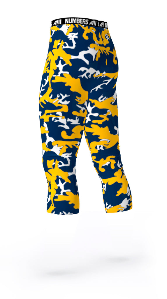 INDIANA PACERS ATHLETIC SPORTS COMPRESSION TIGHTS COLORS BLUE YELLOW WHITE