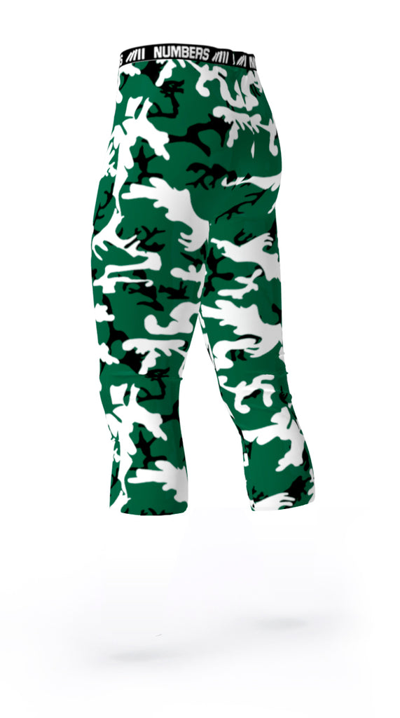 NEW YORK JETS COLORS ATHLETIC COMPRESSION TIGHTS FOR SPORTS TEAMS UNIFORMS; GREEN, WHITE, BLACK