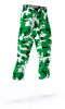 Front view- Custom athletic team compression tights with BOSTON CELTICS team colors- green, black, white