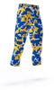 GOLDEN STATE WARRIORS ATHLETIC SPORTS TEAM COMPRESSION TIGHTS COLORS BLUE, YELLOW, WHITE