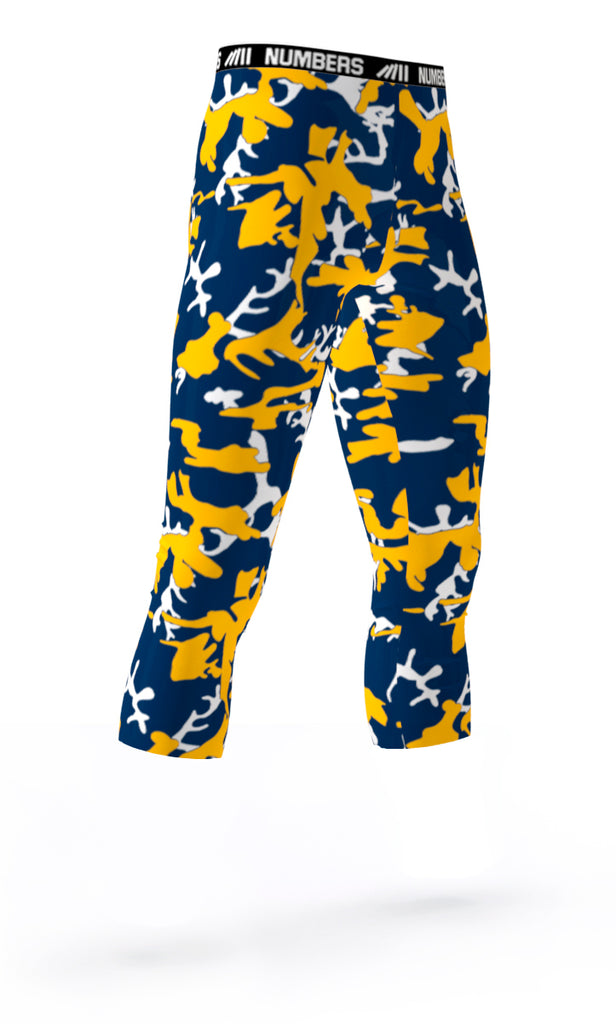 INDIANA PACERS ATHLETIC SPORTS COMPRESSION TIGHTS COLORS BLUE YELLOW WHITE