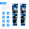 Athletic sports compression arm sleeve for youth and adult football, basketball, baseball, and softball printed with digicamo blue, black, white Dallas Mavericks colors