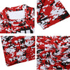 Athletic sports compression arm sleeve for youth and adult football, basketball, baseball, and softball printed with red, white, and black colors Utah Utes.
