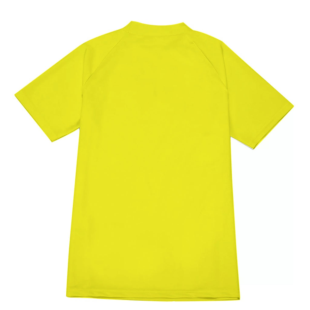 Athletic sports compression shirt for youth and adult football, basketball, baseball, cycling, softball etc printed with fluorescent yellow and black colors