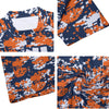Athletic sports compression arm sleeve for youth and adult football, basketball, baseball, and softball printed with navy blue, orange, and white colors Detroit Tigers. 
