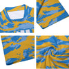 Athletic sports compression arm sleeve for youth and adult football, basketball, baseball, and softball printed with  light blue, yellow, and white colors Denver Nuggets.