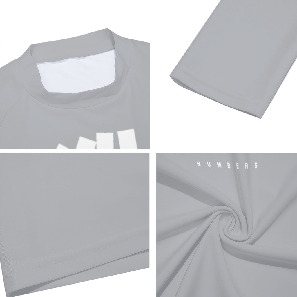 Athletic sports compression shirt for youth and adult football, basketball, baseball, cycling, softball etc printed in gray color