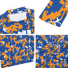 Athletic sports compression shirt for youth and adult football, basketball, baseball, cycling, softball etc printed with camouflage blue, orange, white colors